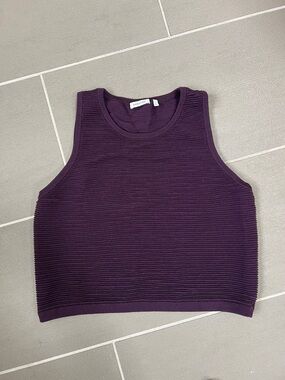 Babaton Deep Purple Ribbed Knit Tank